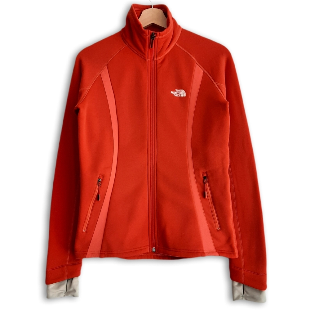 THE NORTH FACE Fleece Lined Full Zip-Up Orange Red Mid Layer Jacket Women's Sz M